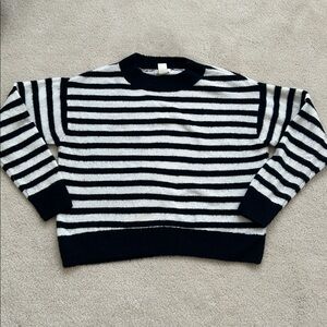 H&M Black and White Fuzzy Sweater